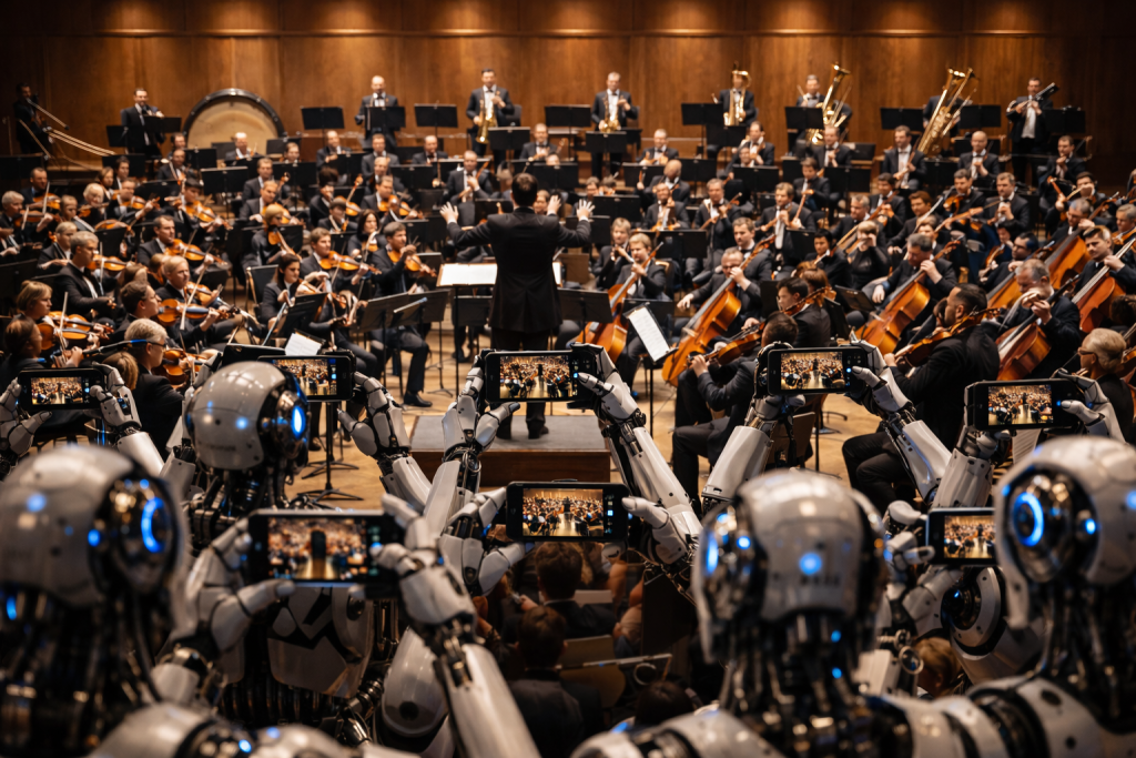 オーケストラをスマホで撮影