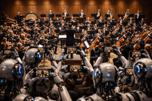 オーケストラをスマホで撮影